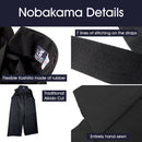 Deluxe Tetron Nobakama Aikido Nobakama - Flexible Koshiita, 7 lines of stitching