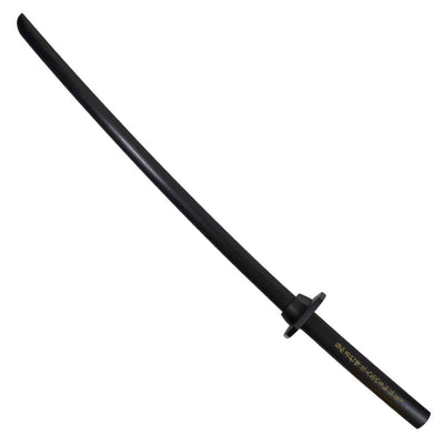 Superior Shima Kokutan Bokken (Asian Ebony) with Tsuba & Tsubadome - Gold Signature - By Master Aramaki