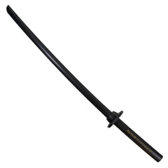 Superior Shima Kokutan Bokken (Asian Ebony) with Tsuba & Tsubadome - Gold Signature - By Master Aramaki
