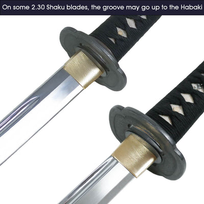 On some 2.30 Shaku blades, the groove may go up to the Habaki